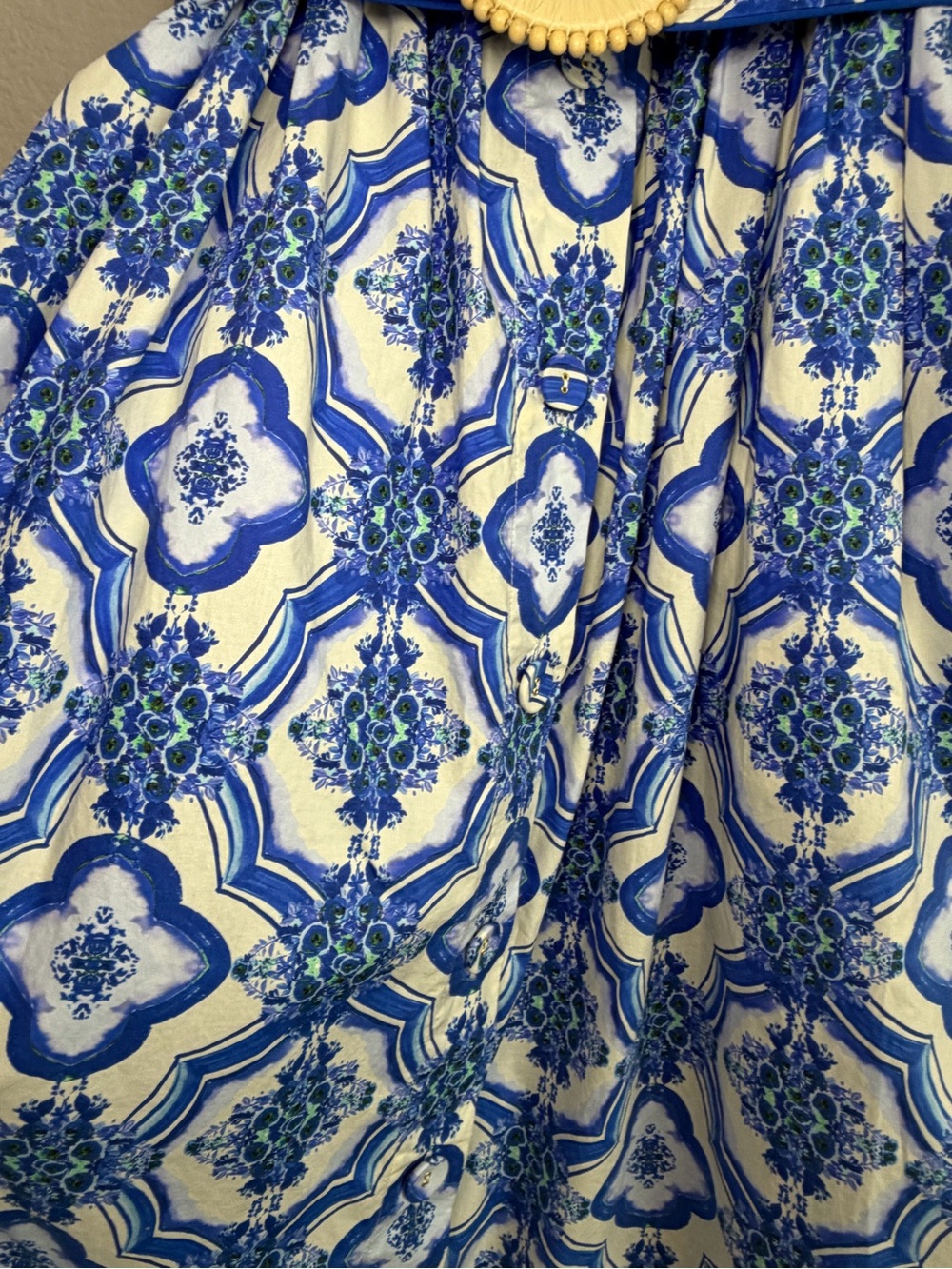 Cara Cara Candace Cotton Belted Midi Dress Mediterranean Coastal | XS - Picture 5 of 9
